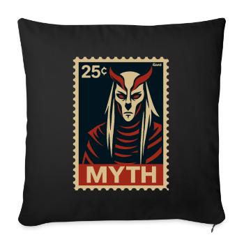 MYTH – Demonic legend as a stamp - Sofa pillowcase 17,3'' x 17,3'' (45 x 45 cm) - black - Front