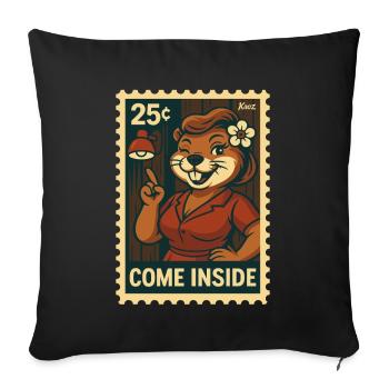 Beaver lady asks you to come in - Sofa pillowcase 17,3'' x 17,3'' (45 x 45 cm) - black - Front