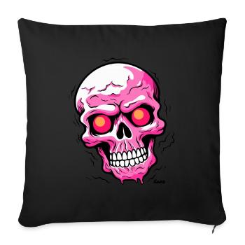 Pink skull with glowing eyes - Sofa pillowcase 17,3'' x 17,3'' (45 x 45 cm) - black - Front