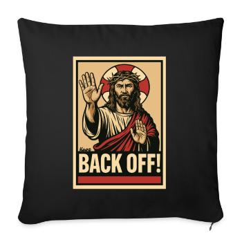 Jesus says stop and keep your distance - Sofa pillowcase 17,3'' x 17,3'' (45 x 45 cm) - black - Front