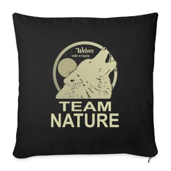 Team Nature Wolf Moon - Sofa pillowcase 17,3'' x 17,3'' (45 x 45 cm) - black - Front
