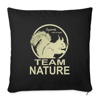 Team Nature, I like squirrels - Sofa pillowcase 17,3'' x 17,3'' (45 x 45 cm) - black - Front
