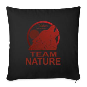 Team Nature Wolf Moon - Sofa pillowcase 17,3'' x 17,3'' (45 x 45 cm) - black - Front