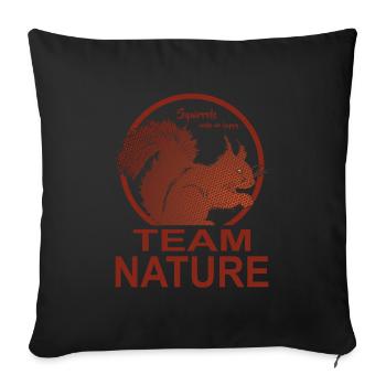 Team Nature, I like squirrels - Sofa pillowcase 17,3'' x 17,3'' (45 x 45 cm) - black - Front