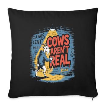 Goat with spray can and crazy cow saying - Sofa pillowcase 17,3'' x 17,3'' (45 x 45 cm) - black - Front