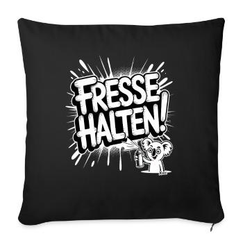 Lustiger Koala mit Fresse halten Spruch - Sofakissenbezug 45 x 45 cm - Schwarz - Vorne