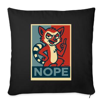 Vilain lémurien : Non - Housse de coussin décorative 45 x 45 cm - noir - Devant