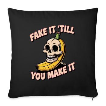 Skull Skull Banana with Cheeky Saying - Sofa pillowcase 17,3'' x 17,3'' (45 x 45 cm) - black - Front