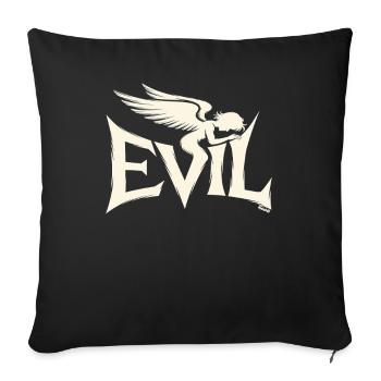 Lettrage maléfique avec ange noir - Housse de coussin décorative 45 x 45 cm - noir - Devant