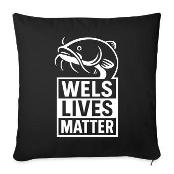 Wels lives matter - Sofa pillowcase 17,3'' x 17,3'' (45 x 45 cm) - black - Front