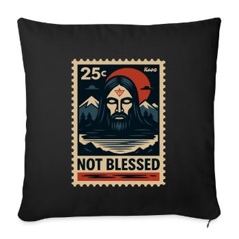 Motif d’art sombre avec non-Jésus et montagnes - Housse de coussin décorative 45 x 45 cm - noir - Devant
