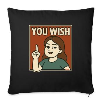 Femme confiante avec dire Rêvez sur - Housse de coussin décorative 45 x 45 cm - noir - Devant