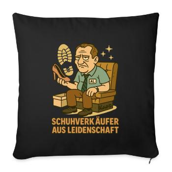 Shoe salesman cartoon motif with Al on sofa - Sofa pillowcase 17,3'' x 17,3'' (45 x 45 cm) - black - Front