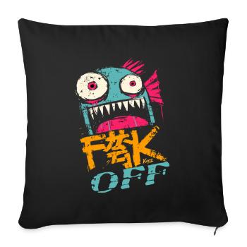 Les poissons sauvages réclament leur envol dans des couleurs vives - Housse de coussin décorative 45 x 45 cm - noir - Devant