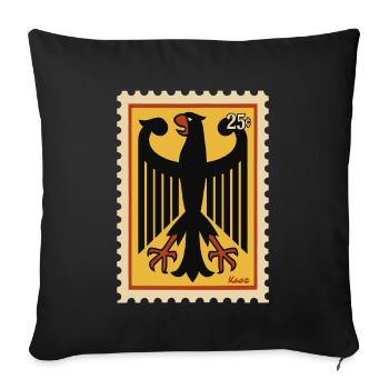 Tampon graphique avec aigle stylisé - Housse de coussin décorative 45 x 45 cm - noir - Devant