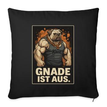 Chien de combat musclé avec dire que la pitié est sortie - Housse de coussin décorative 45 x 45 cm - noir - Devant