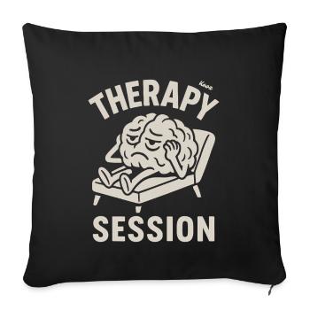 Cerveau avec maux de tête lors d’une séance de thérapie - Housse de coussin décorative 45 x 45 cm - noir - Devant