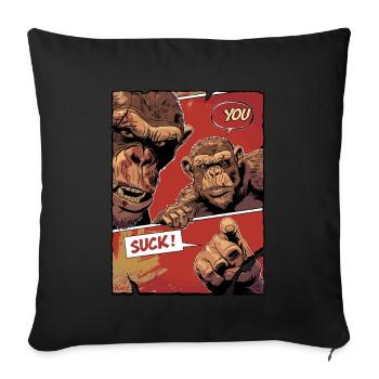 Singes en colère avec un dicton comique Vous êtes ennuyeux - Housse de coussin décorative 45 x 45 cm - noir - Devant