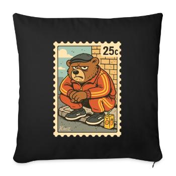 Stamp Grim Gopnik Ours en survêtement - Housse de coussin décorative 45 x 45 cm - noir - Devant