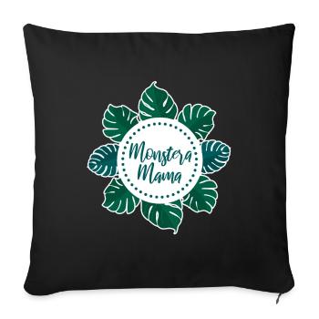 Monstera Mama - Sofa pillowcase 17,3'' x 17,3'' (45 x 45 cm) - black - Front