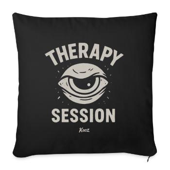 Cartoon Eye with Lettering Therapy Session - Sofa pillowcase 17,3'' x 17,3'' (45 x 45 cm) - black - Front