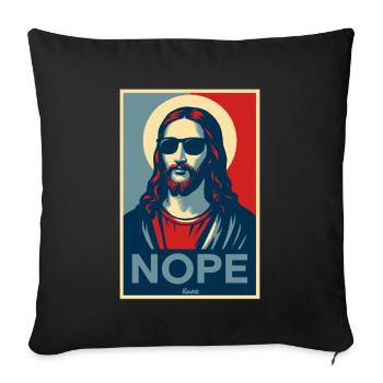 Jesus man with halo and sunglasses - Sofa pillowcase 17,3'' x 17,3'' (45 x 45 cm) - black - Front