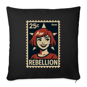 Girl rebel with star and freckles - Sofa pillowcase 17,3'' x 17,3'' (45 x 45 cm) - black - Front