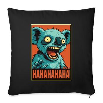 Screaming Laughing Comic Koala - Sofa pillowcase 17,3'' x 17,3'' (45 x 45 cm) - black - Front