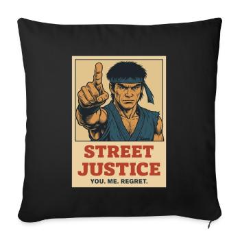 Street Fighter Comic Retro Street Justice Chemise - Housse de coussin décorative 45 x 45 cm - noir - Devant
