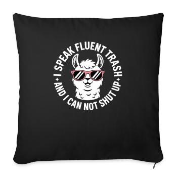 Lama avec des lunettes de soleil et disant - Housse de coussin décorative 45 x 45 cm - noir - Devant