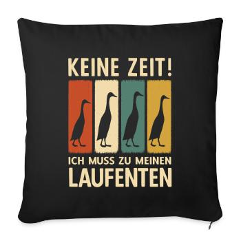 Canards qui courent pas de temps je dois aller à mes canards qui courent - Housse de coussin décorative 45 x 45 cm - noir - Devant