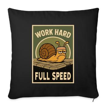 Snail with headband and saying in retro look - Sofa pillowcase 17,3'' x 17,3'' (45 x 45 cm) - black - Front