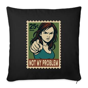 Femme pointant du doigt Pas mon problème - Housse de coussin décorative 45 x 45 cm - noir - Devant