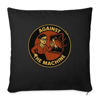 L’enseignant contre la machine dans la salle de classe - Housse de coussin décorative 45 x 45 cm - noir - Devant
