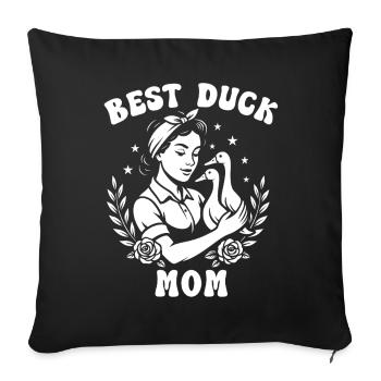 Duck Mother Duck Breeding Runner Duck Duck - Sofa pillowcase 17,3'' x 17,3'' (45 x 45 cm) - black - Front