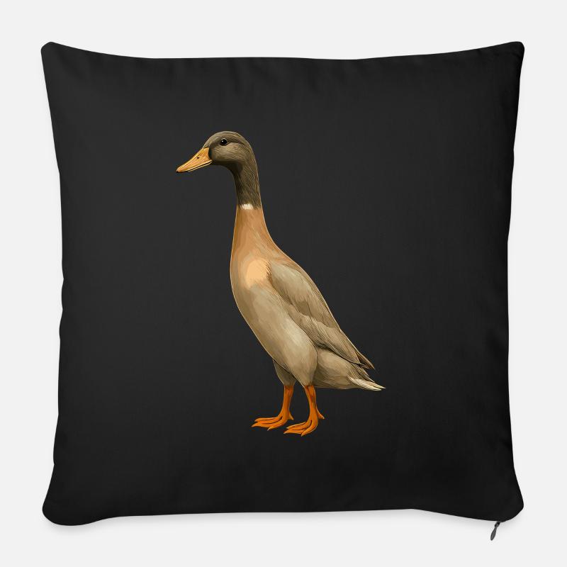 Indian Duck Breeding Cute Duck Duck Duck - Sofa pillowcase 17,3'' x 17,3'' (45 x 45 cm) - black