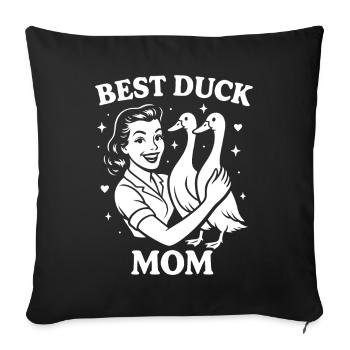 Funny Duck Duck - Best Duck Mom - Duck Mom - Sofa pillowcase 17,3'' x 17,3'' (45 x 45 cm) - black - Front