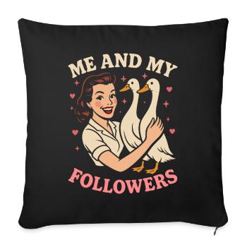 Running Duck Owner Me And My Followers Duck - Sofa pillowcase 17,3'' x 17,3'' (45 x 45 cm) - black - Front