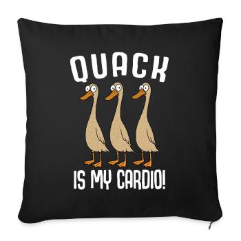 Drôle de canard canard coin-coin est mon cardio - Housse de coussin décorative 45 x 45 cm - noir - Devant