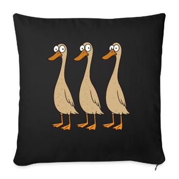 Ducks Funny Ducks Duck Mom Duck Dad - Sofa pillowcase 17,3'' x 17,3'' (45 x 45 cm) - black - Front