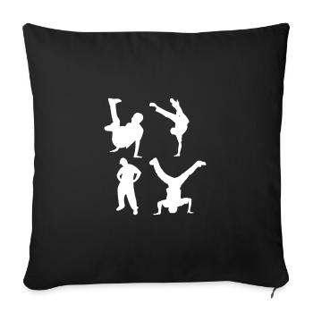 T-shirt de danse de fan de breakdance quatre de breakdancer - Housse de coussin décorative 45 x 45 cm - noir - Devant
