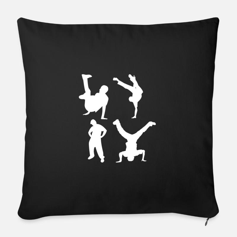Breakdance vier Breakdancer Fan Tanzen T-Shirt - Sofakissenbezug 45 x 45 cm - Schwarz
