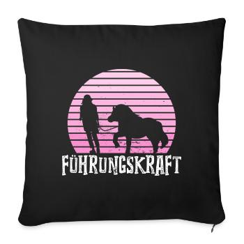 Führungskraft Shetty Shetland Pony Pferde Geschenk - Sofakissenbezug 45 x 45 cm - Schwarz - Vorne