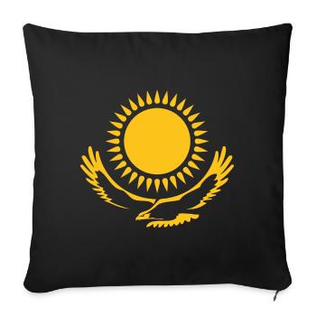 Kazakhstan République cadeau Kazakh Kazaïa - Housse de coussin décorative 45 x 45 cm - noir - Devant