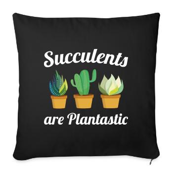 Les plantes succulentes sont plantastiques - Housse de coussin décorative 45 x 45 cm - noir - Devant