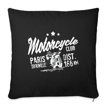 Motorcycle club Paris Trouville - Sofa pillowcase 17,3'' x 17,3'' (45 x 45 cm) - black - Front