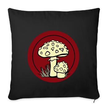 Fliegenpilz Pilzsammler giftig Waldläufer - Sofakissenbezug 45 x 45 cm - Schwarz - Vorne