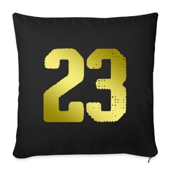 23 Maillot numéro - Housse de coussin décorative 45 x 45 cm - noir - Devant