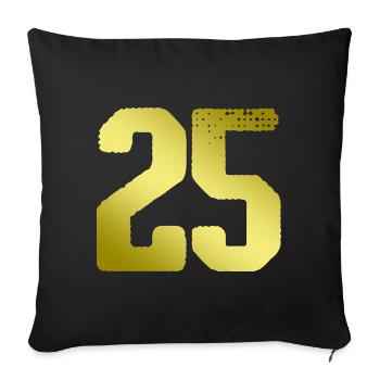 25 Number jersey - Sofa pillowcase 17,3'' x 17,3'' (45 x 45 cm) - black - Front