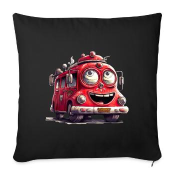 Qui ne voulait pas être pompier quand il était enfant - Housse de coussin décorative 45 x 45 cm - noir - Devant